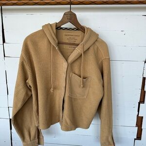 American Eagle Tan Corduroy Hoodie